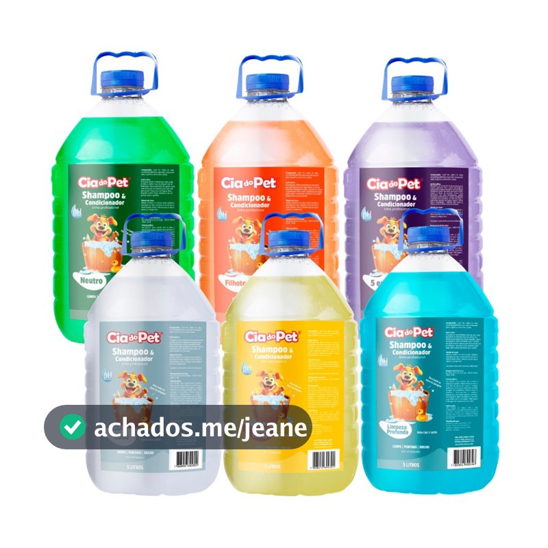 Shampoo e Condicionador para Cães e Gatos Pet Shop Cia do Pet 5 Litros