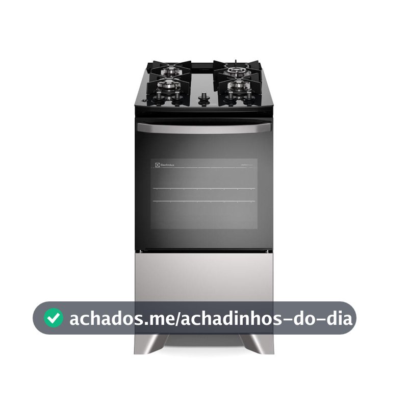Fogão 4 bocas Electrolux Cinza Efficient Mesa Vidro, Tripla Chama e PerfectCook (FE4GG)