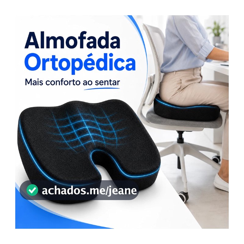 Almofada Assento Ortopédico Travesseiro Ergonômico Cadeira Corretor Postura Home Office