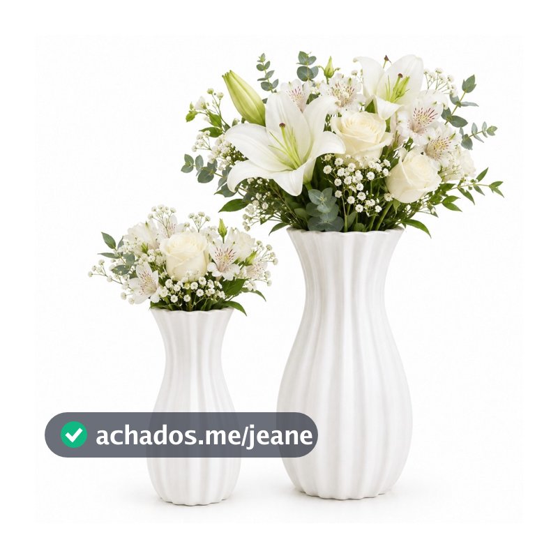 Vaso de Plantas Minimalista Canelado P/ Decoração Sala Escritório Quarto - Castela