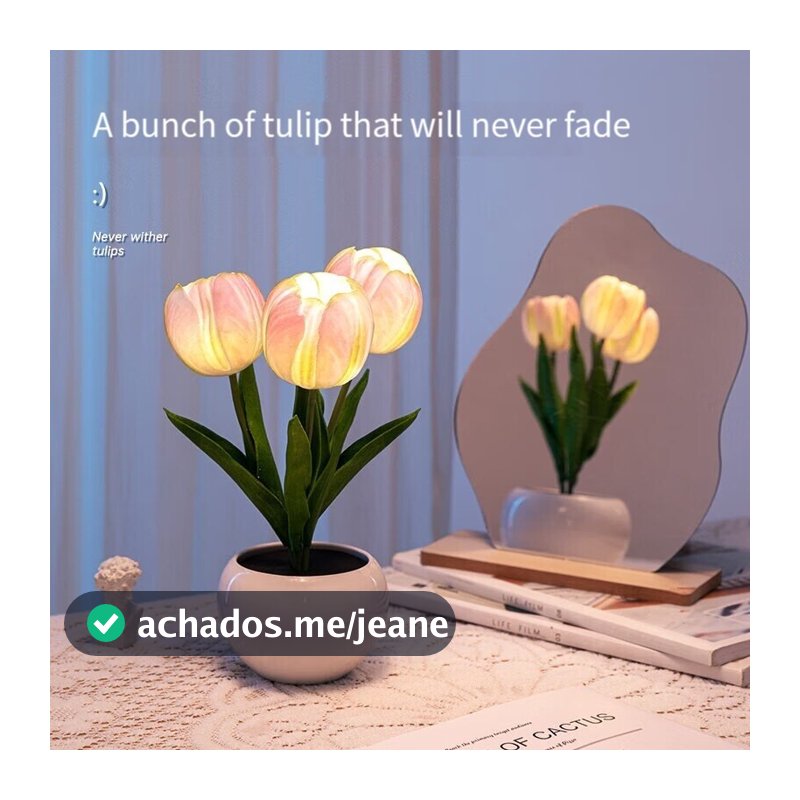 Candeeiro De Mesa Tulipa LED Lâmpada Cabeceira Simulação Buquê Flores Quarto Atmosfera Romântica Presente Aniversário De