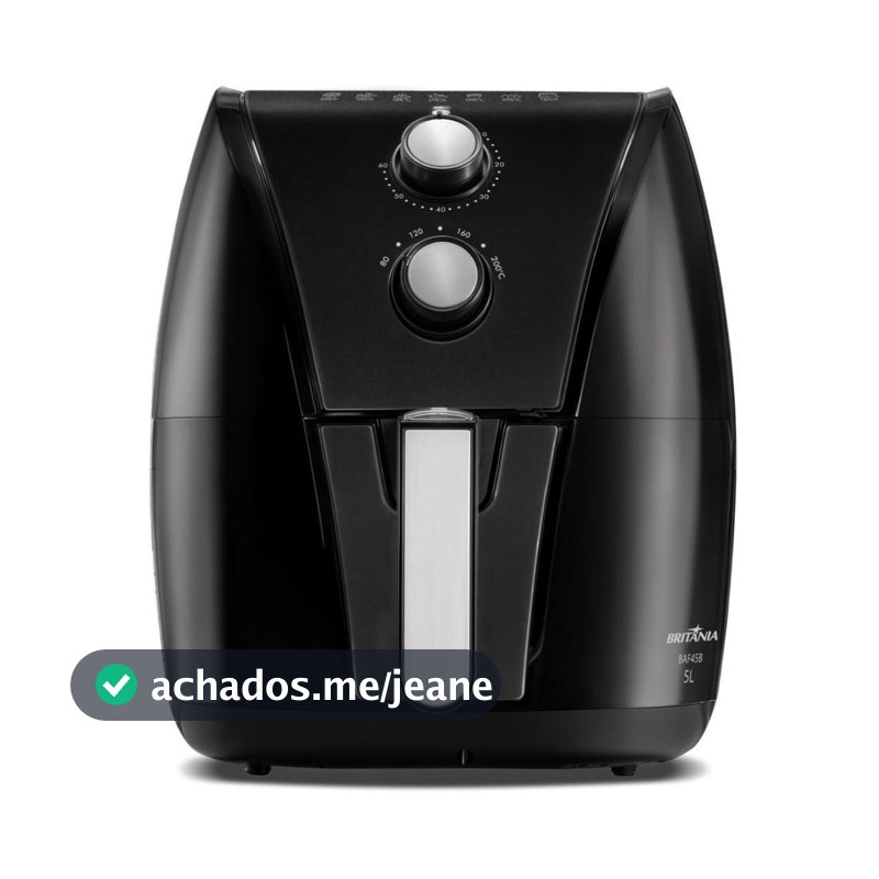 Air Fryer BAF45B 5L 1500W Redstone Air Flow 360 Com Timer 60 Minutos Até 200°C Britânia