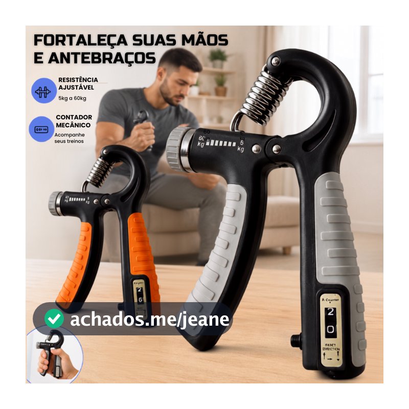 Hand Grip Ajustável 5 a 60KG Fortalecedor de Mão Punho Antebraço com Contador