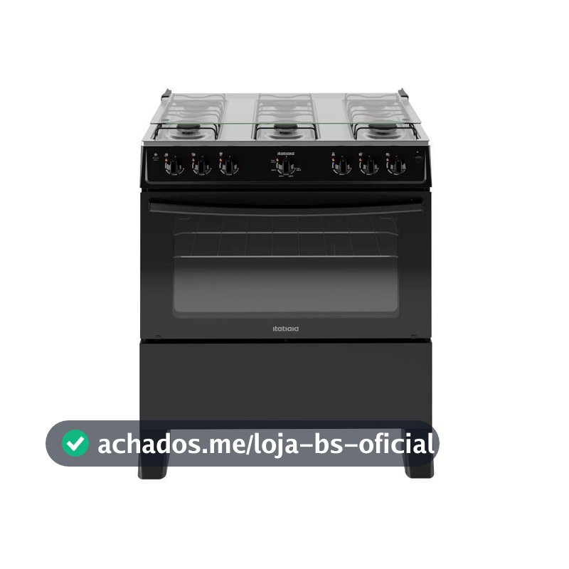 Fogão Itatiaia Star New Piso 6 Bocas Preto Mesa de Inox Bivolt 3700000474