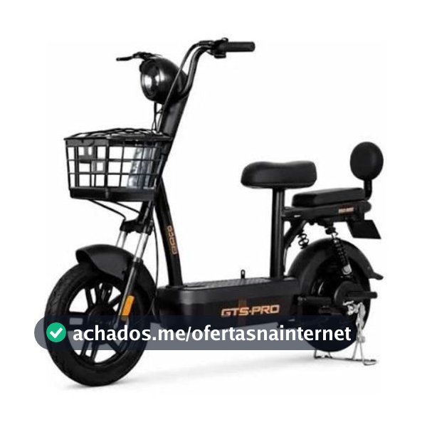 Bicicleta Scooter Elétrica Ecodrive GTS 500W 48V Aro 14 Sem CNH Mobilidade Urbana com Cesto