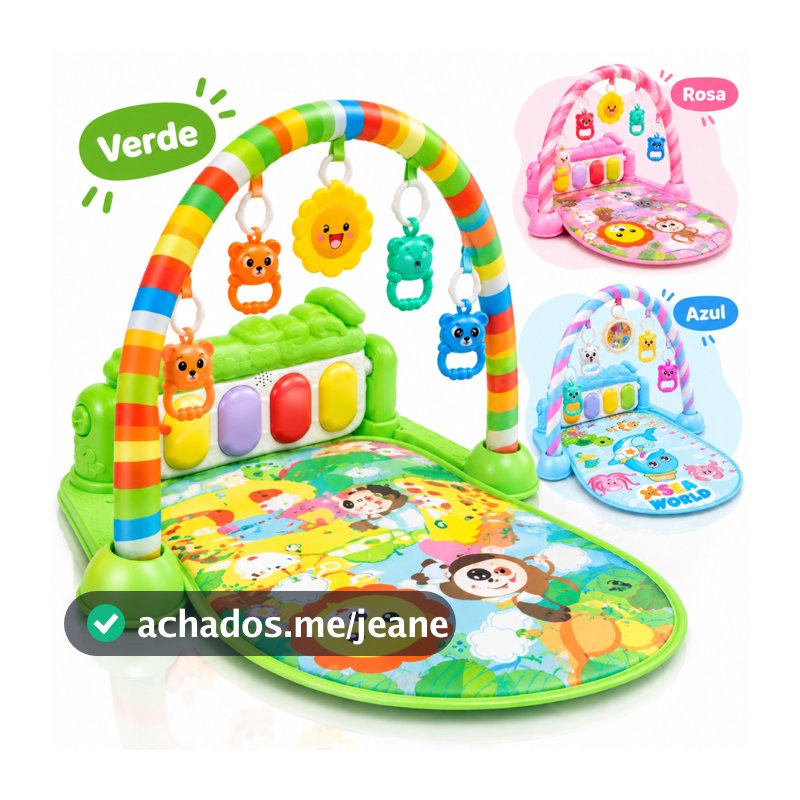 Tapete De Atividade Infantil Para engatinhar AMR-1013 Brinquedo bebe Musical Cor Verde