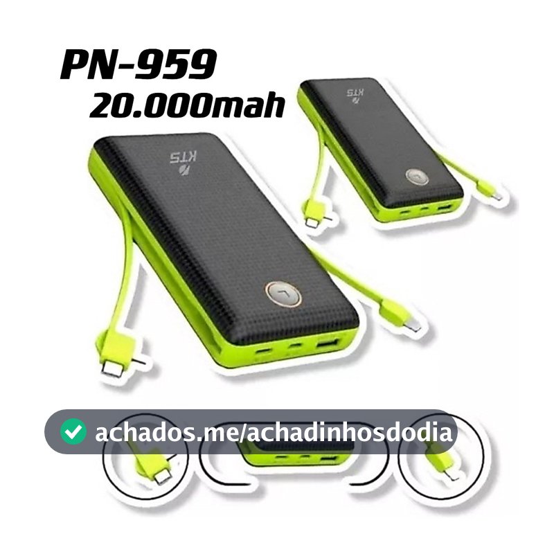 Carregador Portátil Bateria Power Bank 20000mah PN-959
