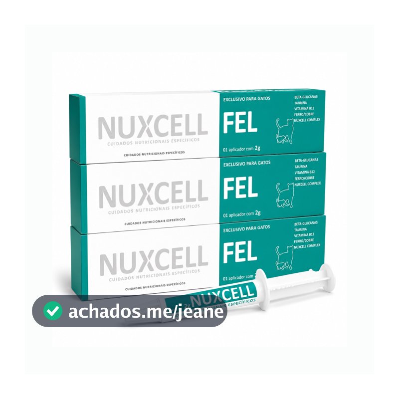 Kit 3 Nuxcell Fel Imunidade Suplemento Vitamínico Biosyn 2g