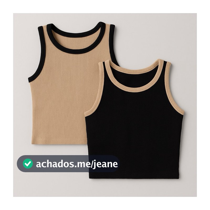 Kit 2 Cropped Feminino Regata Moda Verão