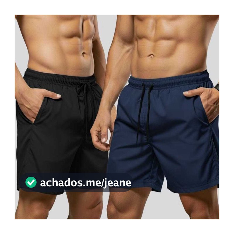 KIT 2 Bermuda Shorts Tactel com Elastano Academia Corrida CASUAL