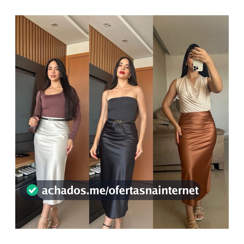 Saia de cetim Modelinho Evasê