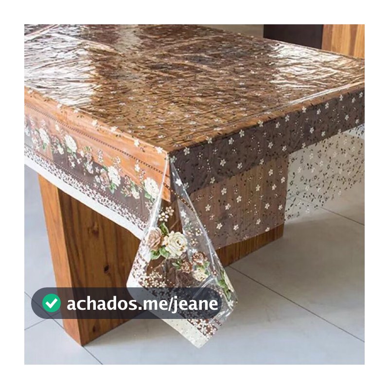 Toalha de Mesa de Plástica Forro de mesa cristal estampada e impermeável, para mesas 4,6,8 cadeiras