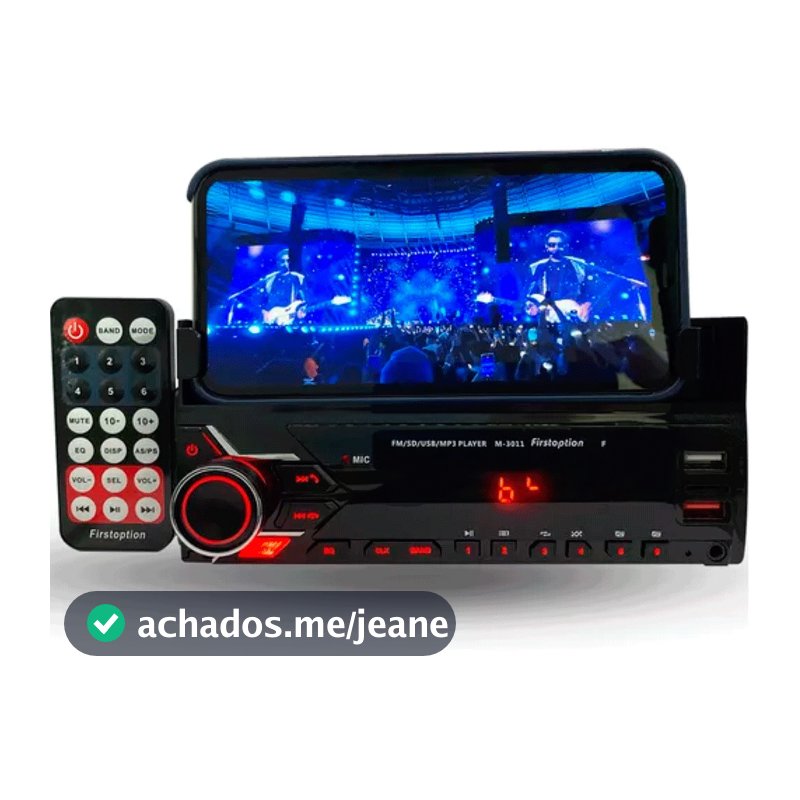 Mp3 Player 3011f Bluetooth Usb Sd com Suporte Celular First Option
