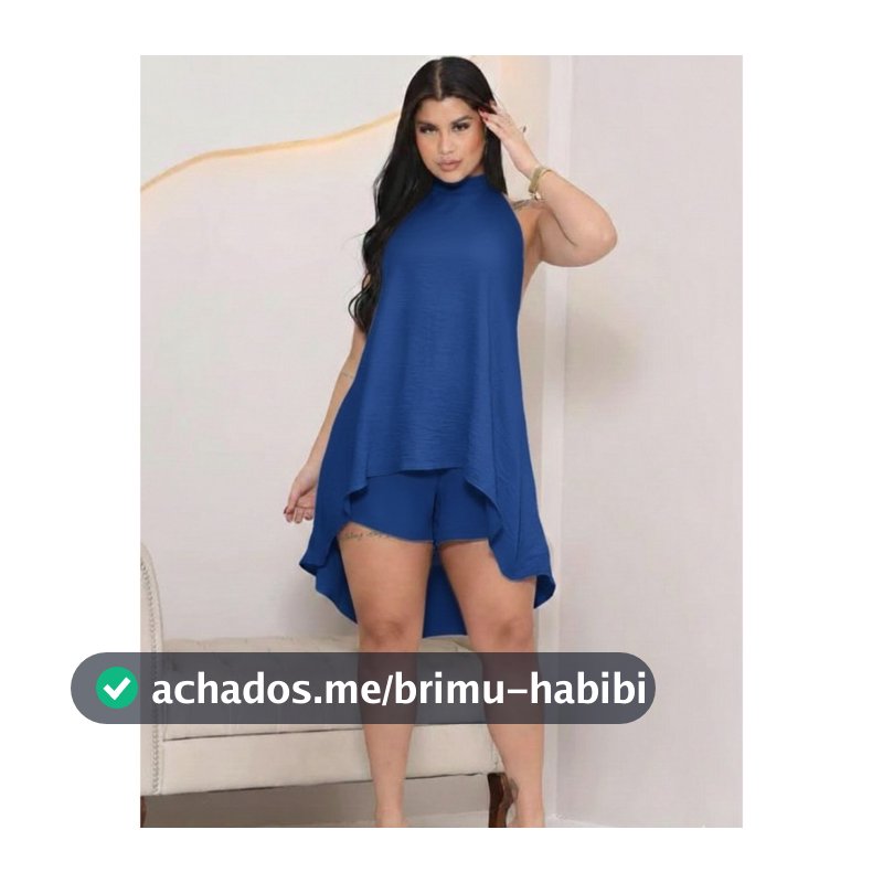 Conjunto Feminino Frente Unica Blusão E Short Com Amarração