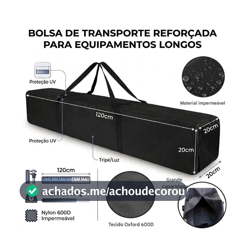 Bolsa Capa De transporte de Tenda sanfonada Gazebo P/Tripés Pedestal instrumental-1202020cm