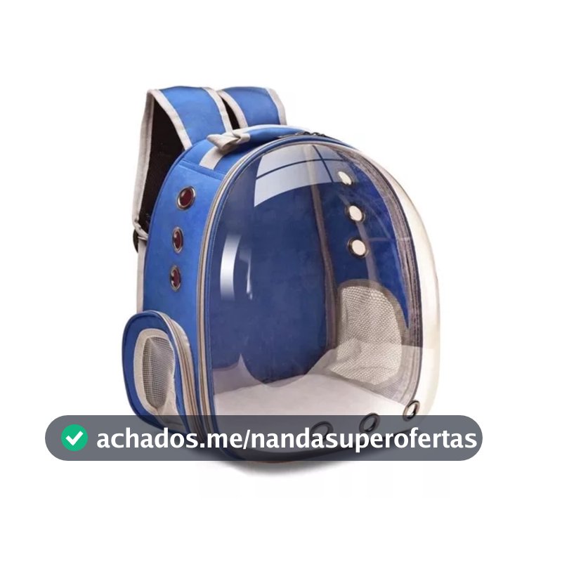Mochila Transparente Para Gato E Cão Filhote Bolsa Espacial