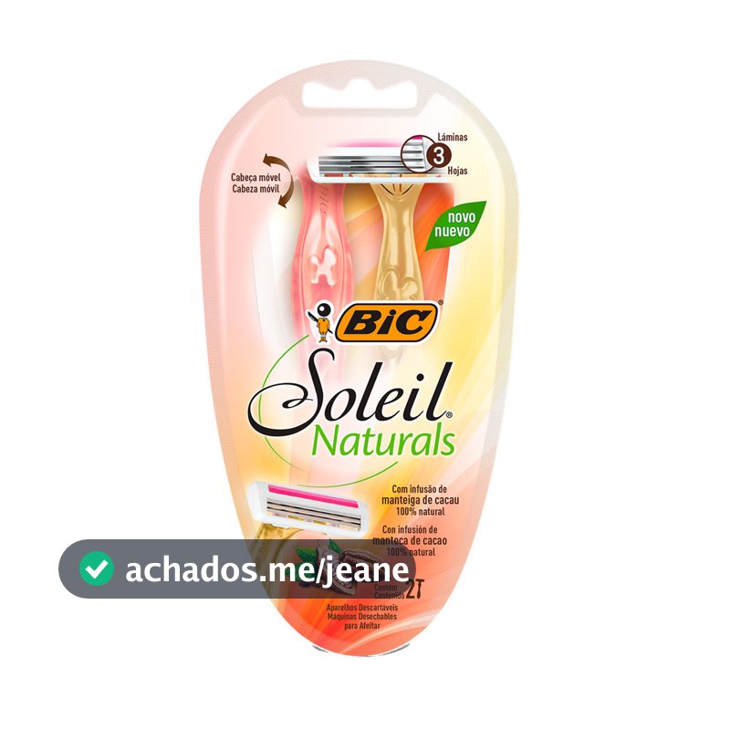 Depilador descartável Soleil Naturalis Laranja e Amarelo 2 unidades Bic
