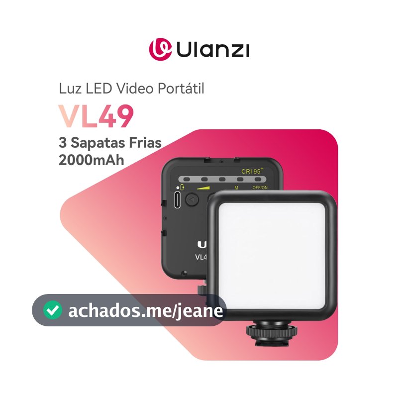ULANZI VL49 Luz LED Video Portátil 2000mAh Recarregável Com 3 Sapatas Frias