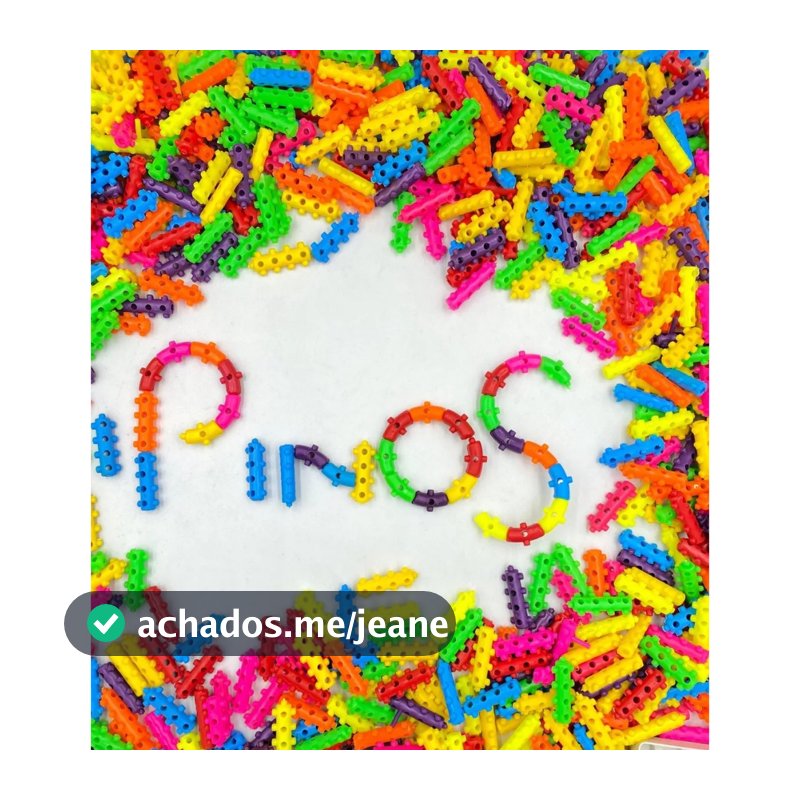 Blocos de Montar 100 / 200 / 500 peças Pinos Encantados blocos de encaixe colorido  Brinqudo educativo