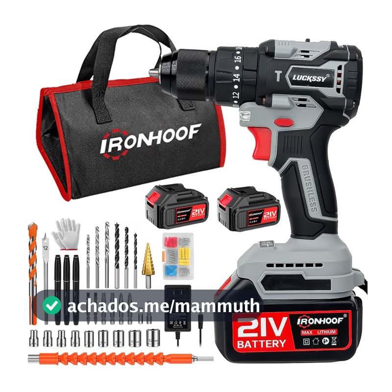 Furadeira Parafusadeira De Impacto A Bateria Profissional Brushless 21V