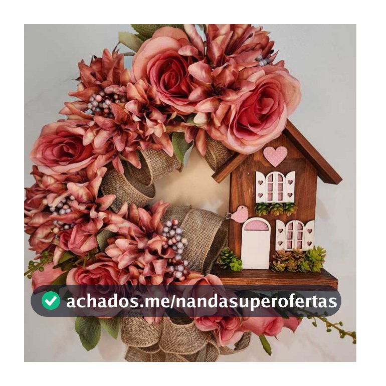 Guirlanda Floral Com Casinha  Adorno Parede  Gra Decorações flores outonadas