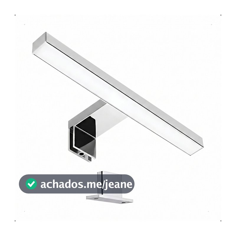 Arandela Banheiro Espelho Luminaria Parede Led Lustre Luz Produ Bivolt Camarim Lavabo Fria ABS Luxo