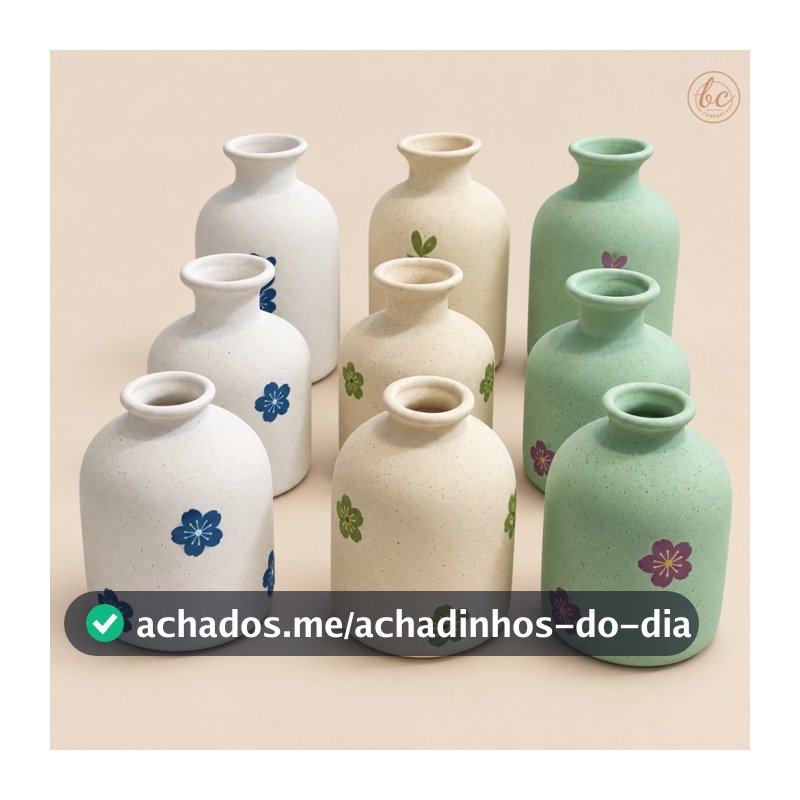Vaso Decorativo De Porcelana Para Flores Garrafinha Fosco Com Estampa Floral Para Decoração
