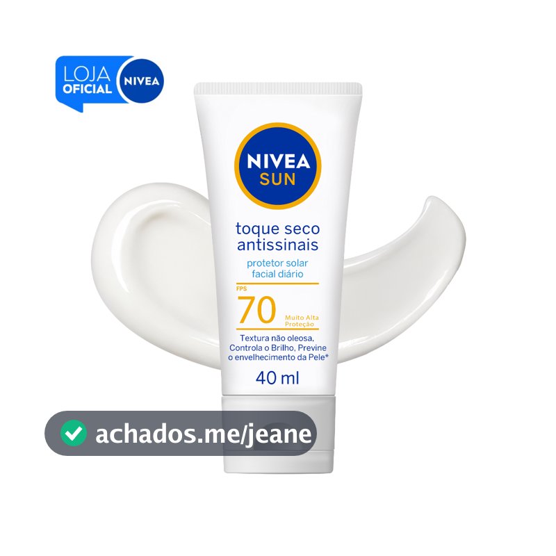 NIVEA SUN Protetor Solar Facial Toque Seco Antissinais FPS 70 40ml