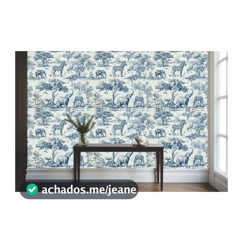 Papel de Parede Safari Toule de Jouy Auto Colante