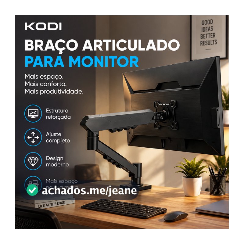 Suporte de Monitor Ajustável 17-32" Braço Articulado Altura Regulável 360° Mesa até 9kg U5