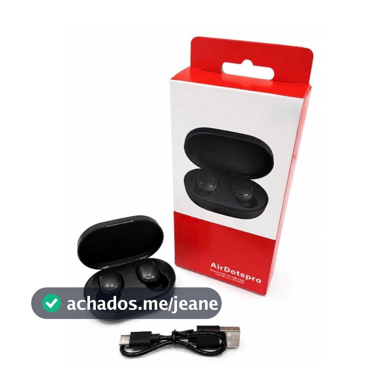 Fones de ouvido sem fio Bluetooth compactos Airdots com Estojo Recarregável Na cor preto