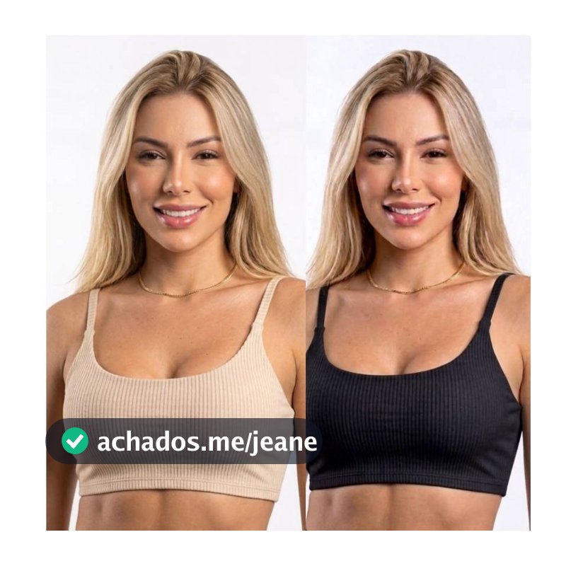 Kit Com 2 Top Fitness Duplo Canelado Sem Bojo Básico Casual Confortavel Com Alças Regulavel