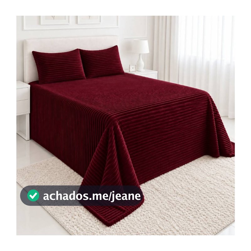 Kit Cobre Leito Colcha Queen 3 Peças , 2 Fronhas – Flannel Premium Aveludado