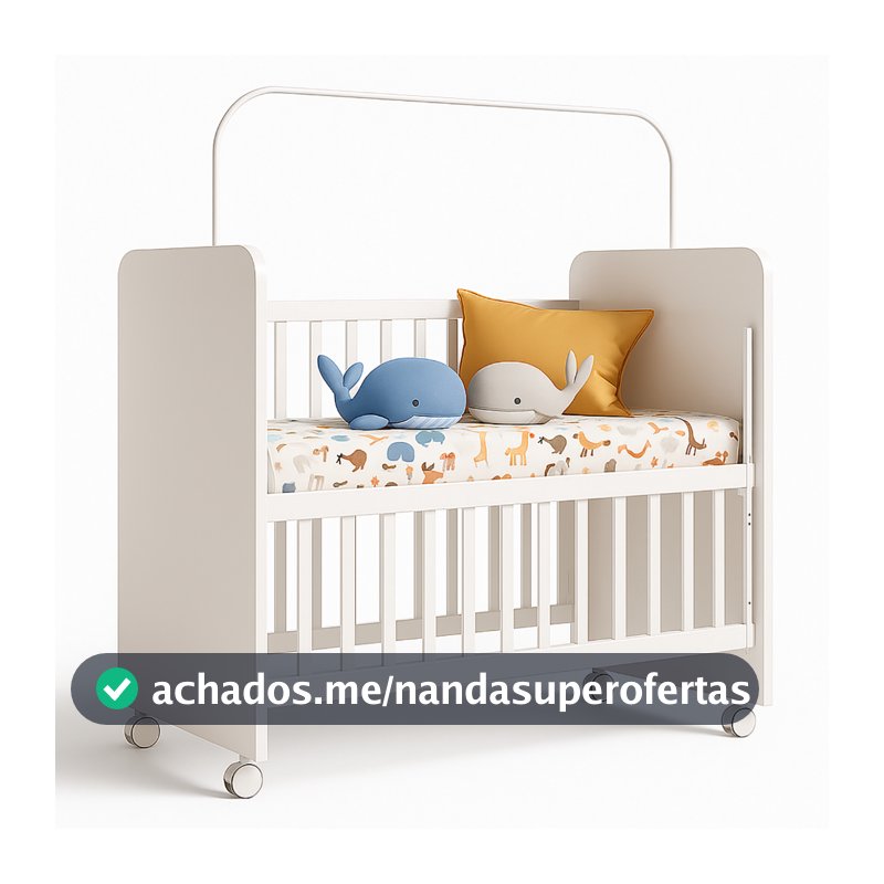 ENVIO FULL - Mini Berço Bedside Com Grade Móvel + Colchão, Mini Berço Infantil Multifuncional