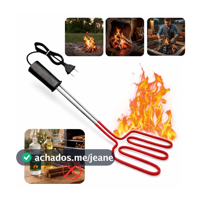 Acendedor Elétrico Churrasqueira 1200w Rápido 110v 220v 3 Voltas