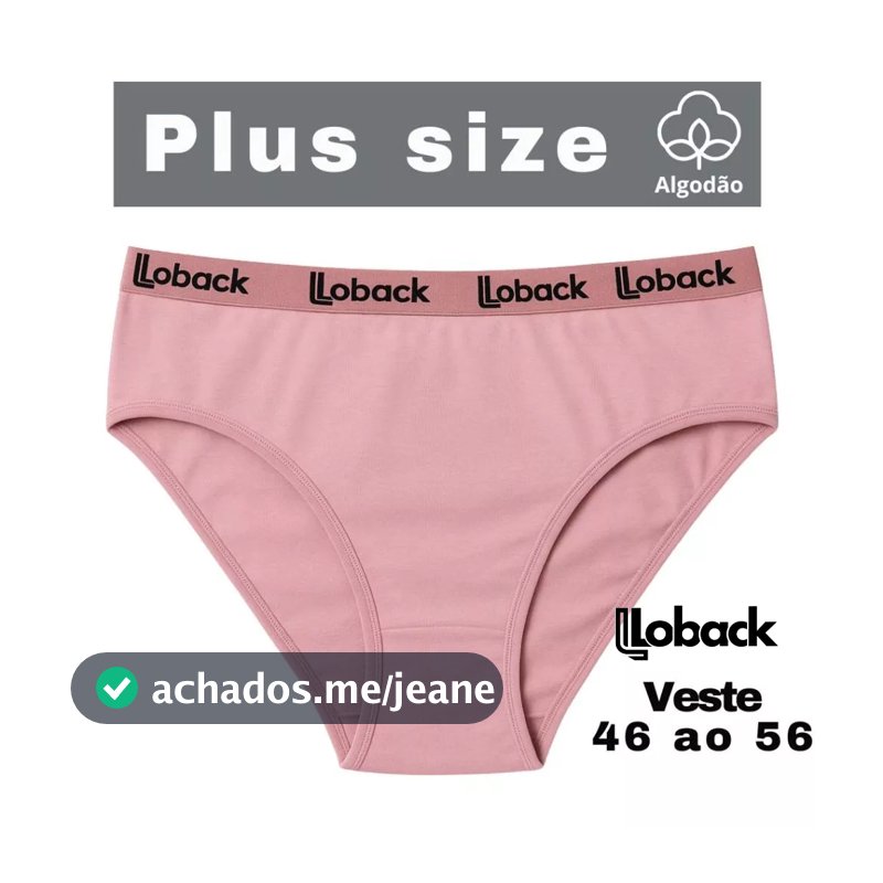 Kit 5 Calcinha Plus size Cintura Alta 100 % Algodão/Cotton Ref 301