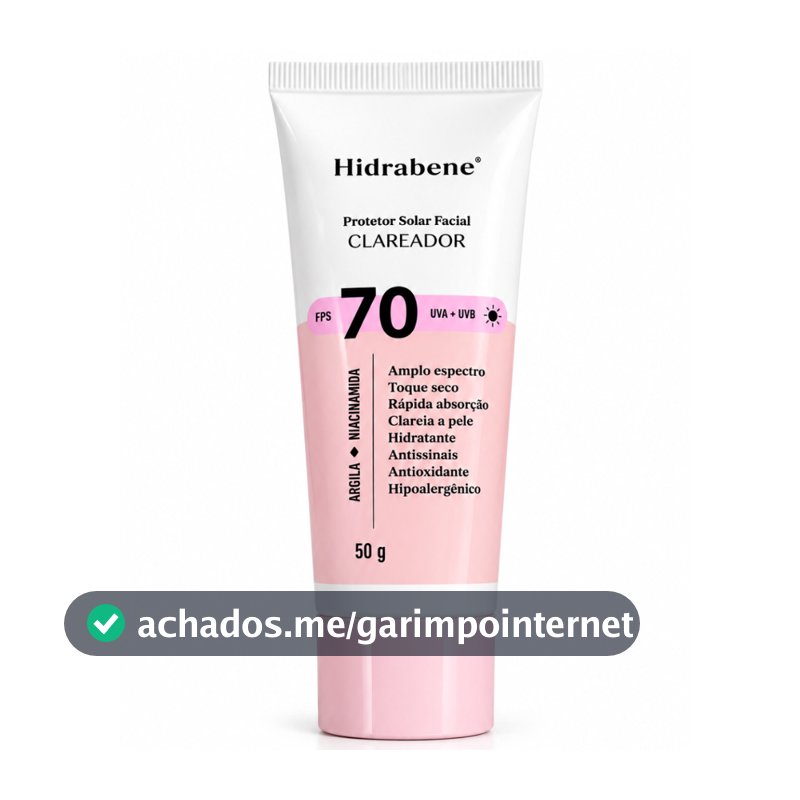 Protetor Solar Facial Hidrabene FPS 70 Toque Seco - 50g