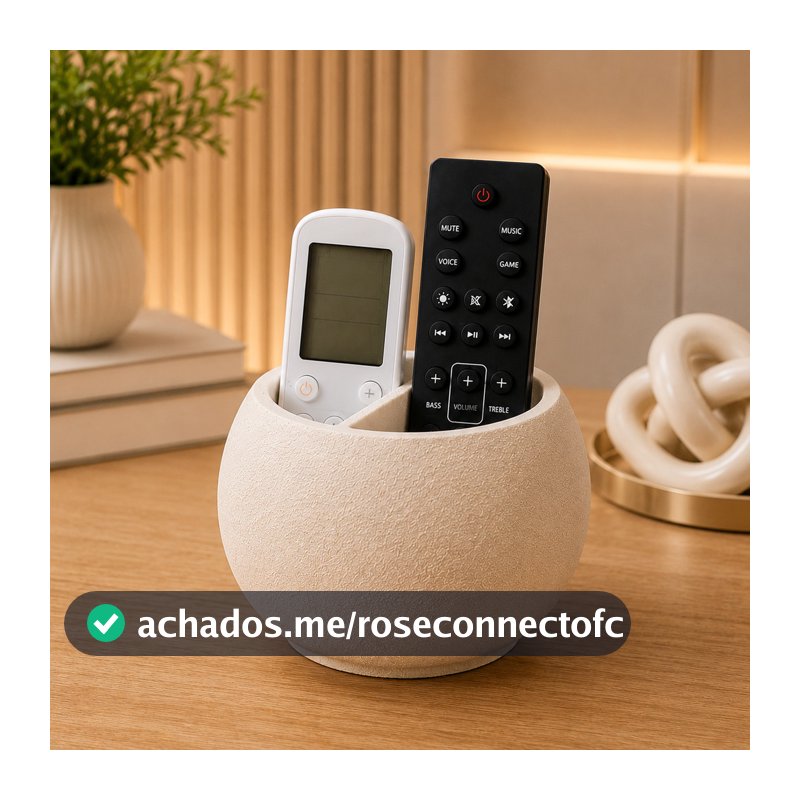 Porta Controle Remoto Organizador De Mesa Para Sala 2 Divisórias Decorativo