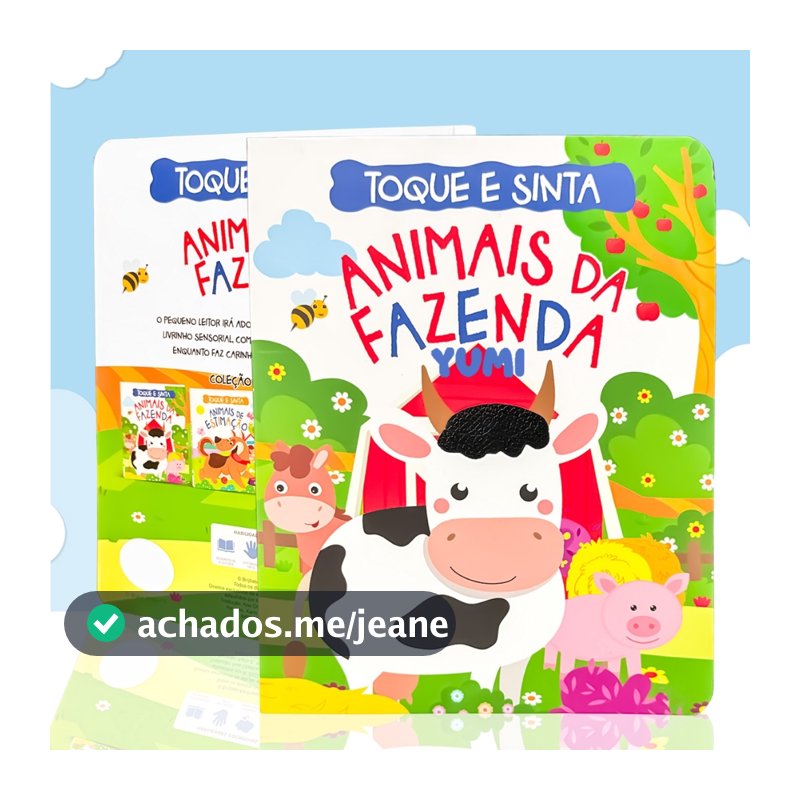 Livro Sensorial Bebê | Toque E Sinta O Mundo da Fazenda Animais de Estimação Texturas Para Crianças
