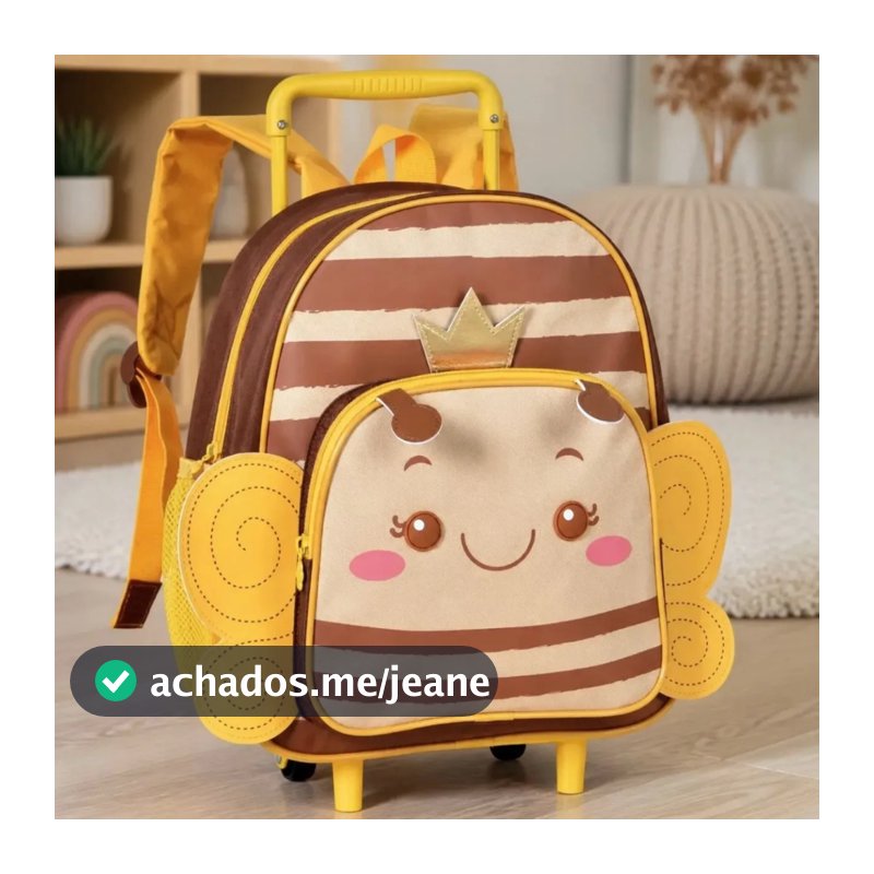 Mochila de Rodinha Escolar Pequena Creche Pré-escola Infantil 9L Menina Menino