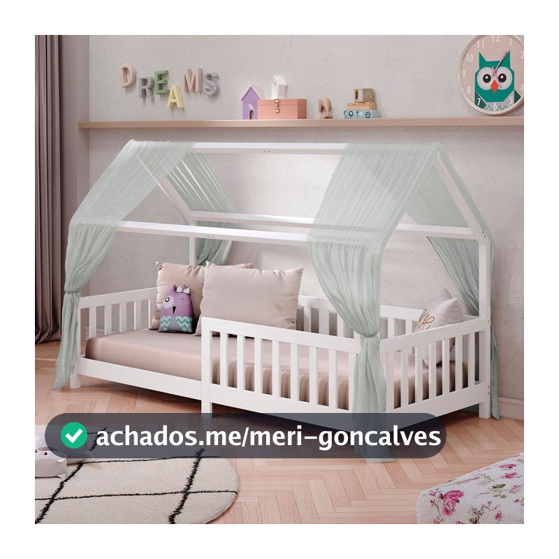 Cama Infantil Montessoriana Casa Madeira com Estrado Nina