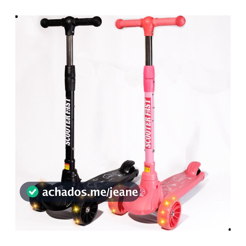 Patinete Infantil Dobrável Skate Ajustável até 70kg Para Meninos e Meninas