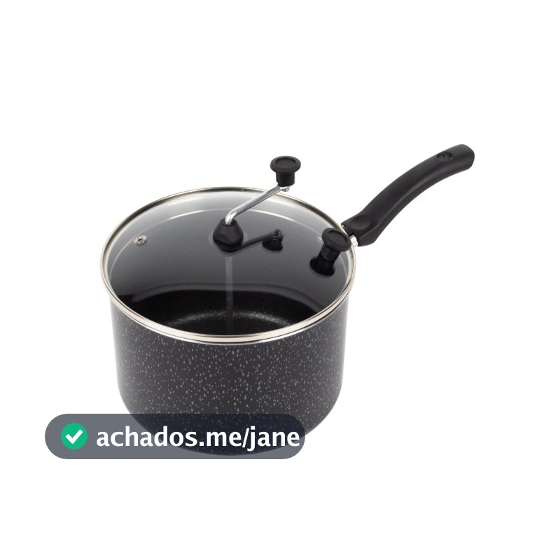 Pipoqueira Antiaderente Tampa Vidro 20Cm 4L Preto Nacional