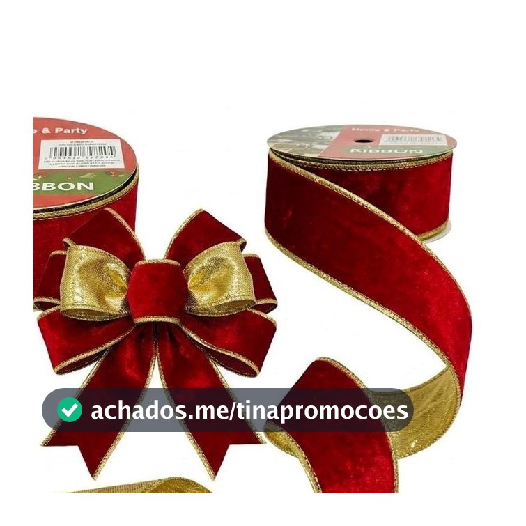 Fita Aramada Veludo 9,14M X 3,8CM Cores Diversas Natal Decoração Luxo