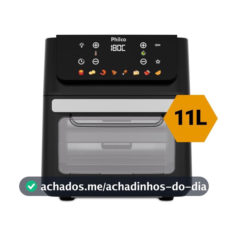 Air Fryer Oven Philco 11L 8 Funções Visor 1800W PAF11B
