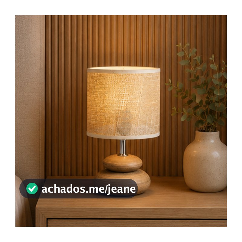 Abajur Luminária De Mesa Bivolt Base De Cerâmica Moderna