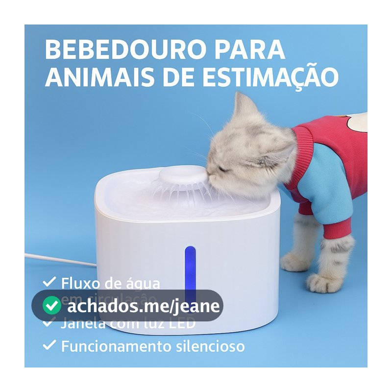 Bebedouro Fonte de Água Automático com Filtro para Gatos e Cachorros 3L