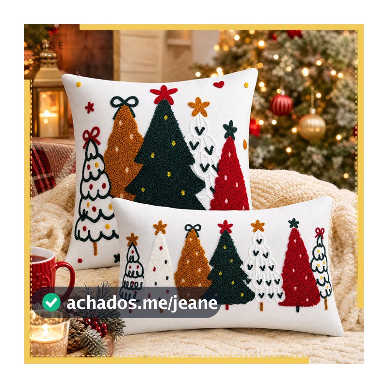 Capa de almofada de Natal colorida em estilo nórdico 4545cm, nova decoração de Natal para sofá da sala de estar, capa d