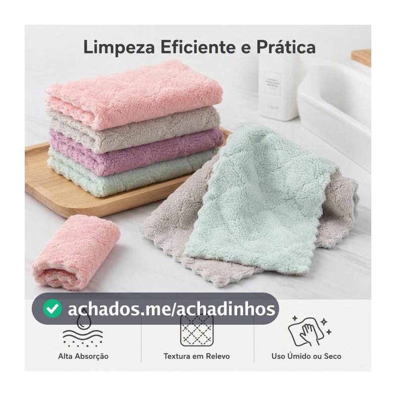 5/10/20 Peças Pano Absorvente Anti Óleo Para Cozinha /Pano De Microfibra /Toalha De Limpeza De Cozinha/Toalha De Mesa