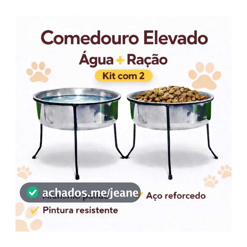 Comedouro e Bebedouro Pote, Vasilha Elevado Para Cachorros e Gatos (2 unid)
